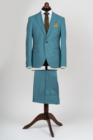 Imbracaminte Barbati - Costum barbati slim fit turcoaz
