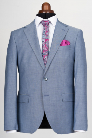 Costum slim fit bleu-pepit [1]