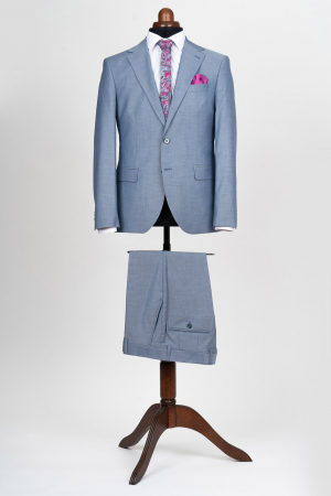 Costum slim fit bleu-pepit