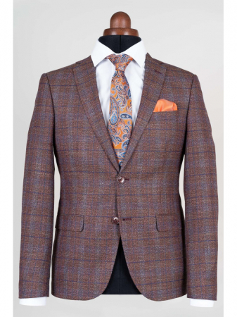 Costum slim maro cu carouri [1]