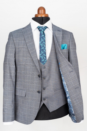 Costum slim gri caro cu vesta [3]