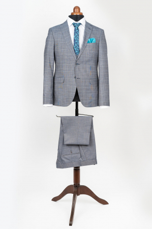 Costum slim gri caro cu vesta [0]