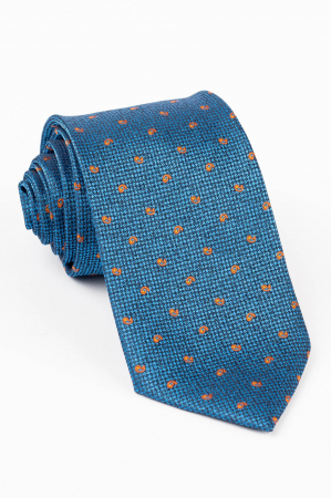 Cravata albastra cu imprimeu caramiziu [0]
