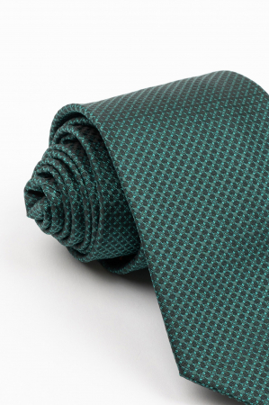 Cravata neagra cu imprimeu geometric verde-inchis [1]
