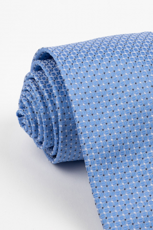Cravata bleu cu imprimeu geometric alb si negru [1]
