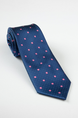 Cravata bleumarin cu elemente florale [0]