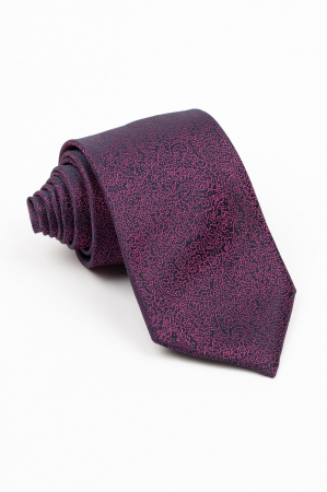 Accesorii - Cravata bleumarin cu imprimeu fucsia