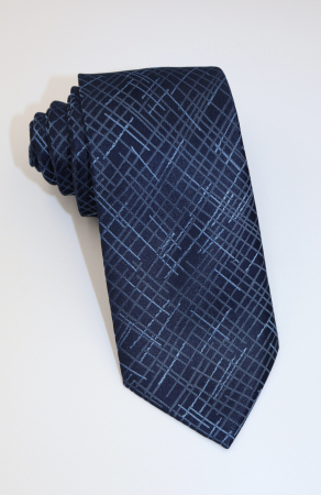 Cravate - Cravata bleumarin cu imprimeu geometric bleu