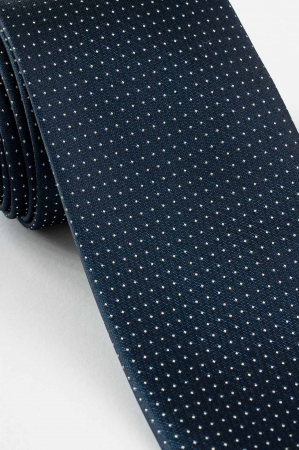 Cravata bleumarin cu picouri albe [1]