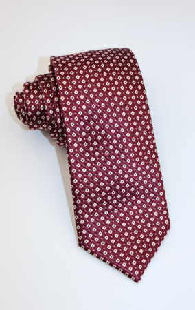 Cravate - Cravata burgund-visiniu cu imprimeu abstract crem