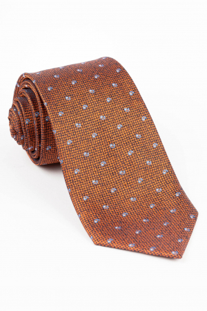 Cravata caramizie cu imprimeu bleu [0]