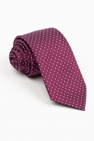 Cravate - Cravata fucsia cu buline albe