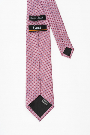 Cravata fucsia cu imprimeu roz si insertie albastra [2]