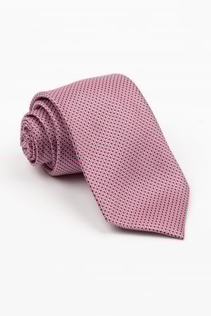 Accesorii - Cravata fucsia cu imprimeu roz si insertie albastra