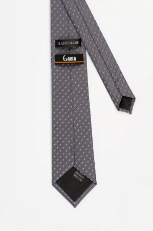 Cravata gri cu motive geometrice mov [2]