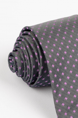 Cravata gri cu motive geometrice mov [1]