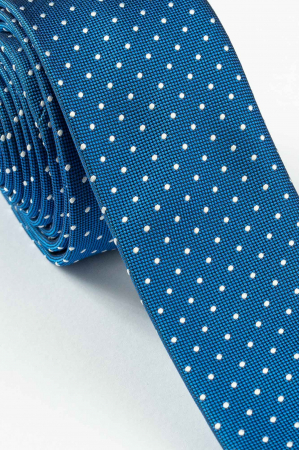 Cravata ingusta albastra cu buline [1]