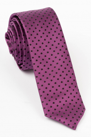 Cravata ingusta mov cu buline negre [0]