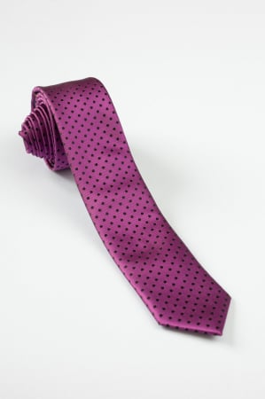 Cravata ingusta roz cu buline [0]