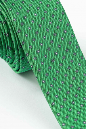 Cravata ingusta verde cu imprimeuri florale [1]