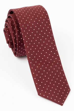 Cravata ingusta visinie cu picouri roz [0]