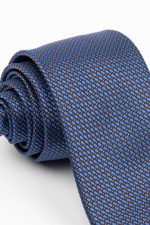 Cravata maro cu imprimeu albastru [1]