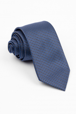Cravata maro cu imprimeu albastru [0]