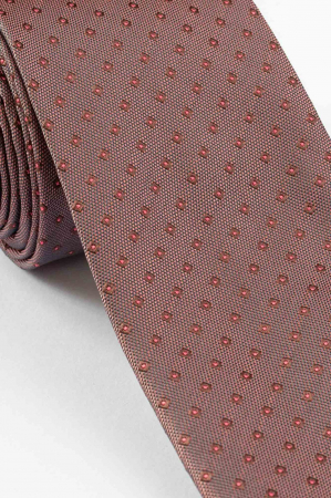 Cravata maro cu imprimeuri geometrice [1]