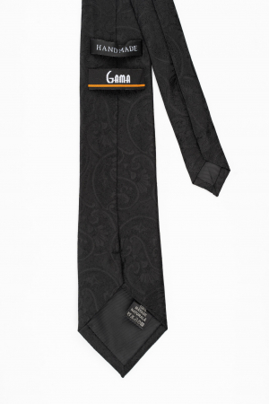 Cravata matase naturala neagra cu imprimeu paisley negru [2]