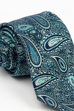 Cravata matase toarcoaz cu imprimeu paisley [1]