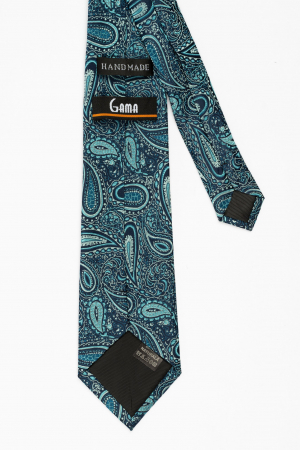 Cravata matase toarcoaz cu imprimeu paisley [2]