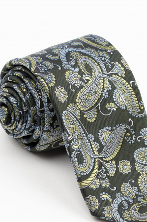 Cravata matase verde-lime cu imprimeu paisley [1]