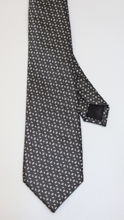 Cravata neagra cu imprimeu abstract alb [1]