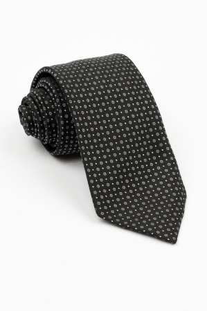 Cravata neagra cu imprimeu gri [0]