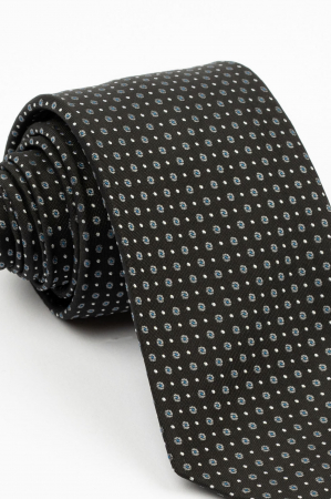 Cravata neagra cu imprimeu gri [1]