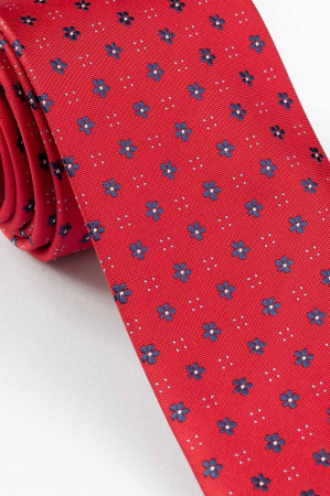 Cravata rosie cu imprimeuri florale [1]