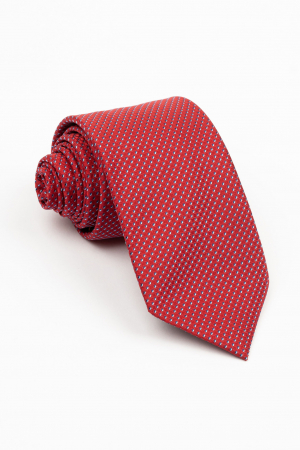 Cravata rosie  cu motive geometrice bleu si bleumarin [0]