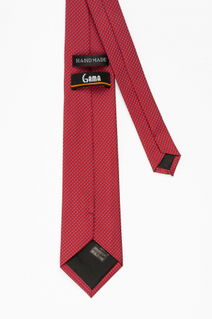 Cravata rosie  cu motive geometrice bleu si bleumarin [2]