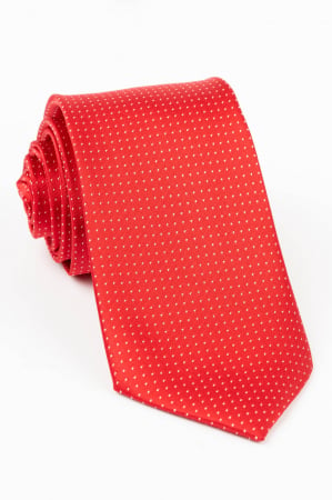 Cravata rosie cu picouri albe [0]