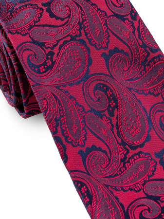 Cravata rosie din matase naturala cu imprimeuri [1]