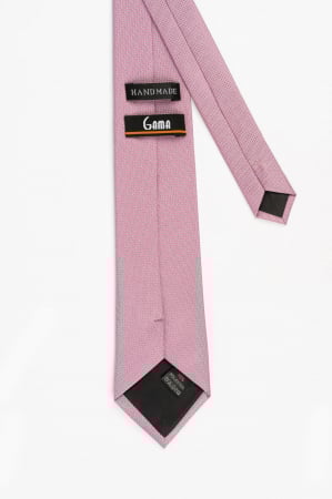 Cravata roz cu picouri negre [2]