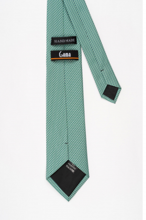 Cravata verde cu imprimeu geometric bleu si bleumarin [2]