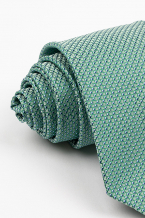 Cravata verde cu imprimeu geometric bleu si bleumarin [1]