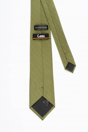 Cravata verde olive cu model geometric [2]