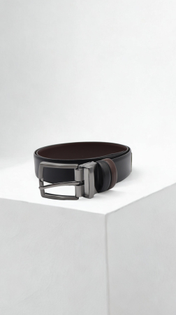 Curea piele naturală negru-maro REVERSIBILA [1]