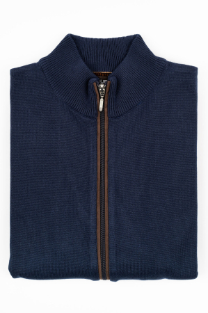 Jacheta cu fermoar barbati regular fit bleumarin [2]