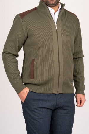 Imbracaminte Barbati - Jacheta cu fermoar barbati olive regular fit