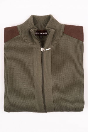 Jacheta cu fermoar barbati olive regular fit [1]