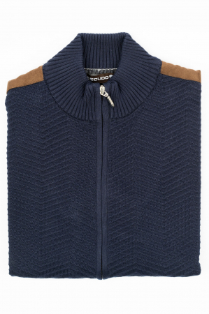 Jacheta slim fit bleumarin cu fermoar [1]