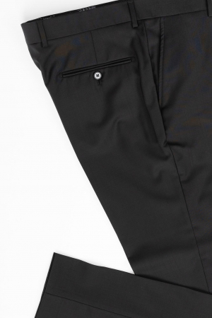 Pantaloni barbati slim stofa negri 100% lana [1]